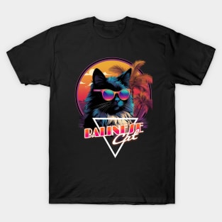 Retro Wave Balinese Cat Miami Shirt T-Shirt